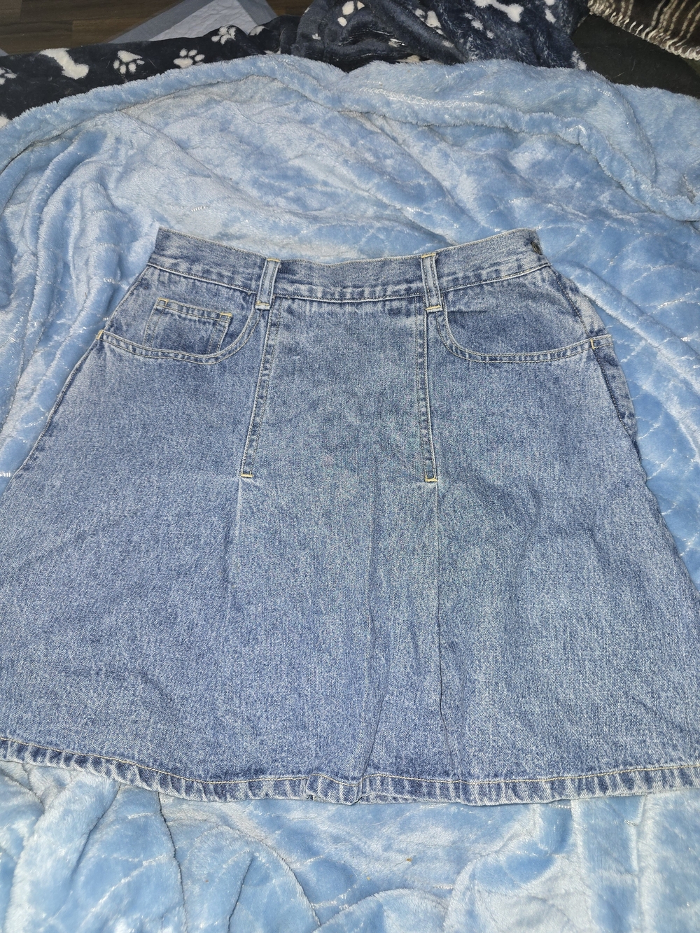American Eagle Denim A-Line Skirt in Blue